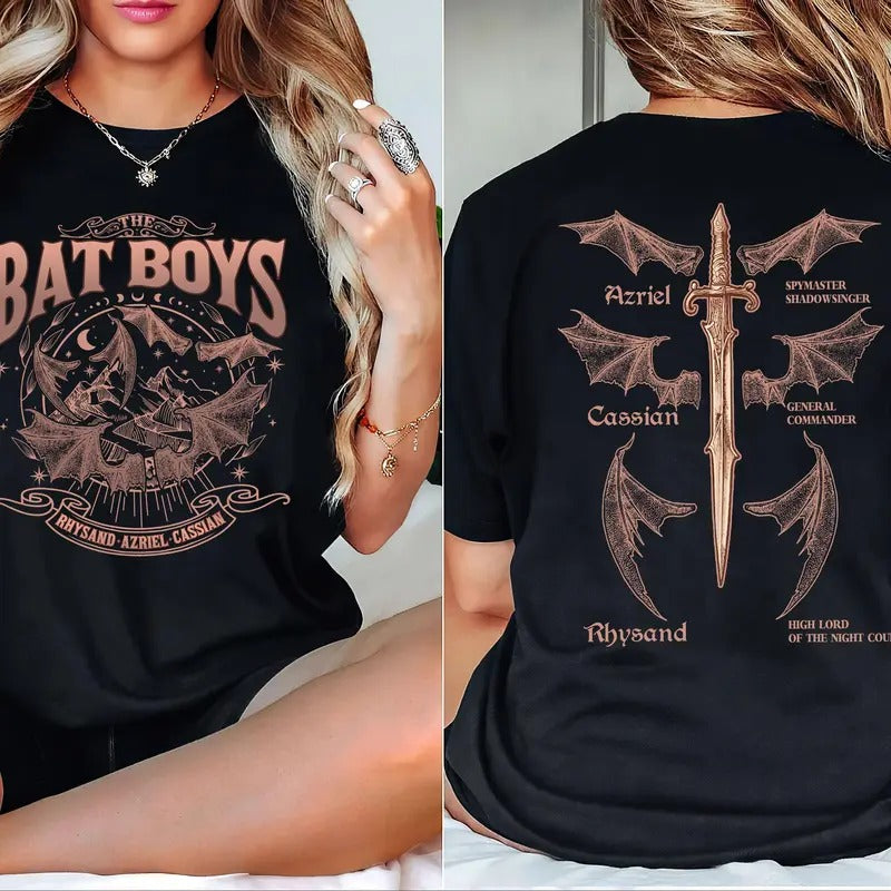 Vintage Bat Acotar Night Court Rhysand Cassian Azriel - Adult & Kids T-Shirts, Sweatshirts & Hoodies apparel design preview 1