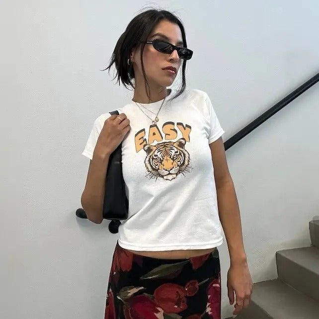 Vintage Tiger Baby Retro 90s Animal Print Cool Easy - Adult & Kids T-Shirts, Sweatshirts & Hoodies apparel design preview 1