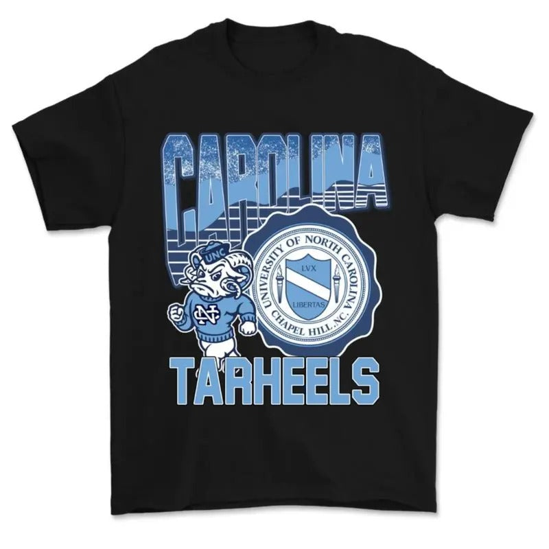 Vintage UNC Tar Heels Mascot Logo University North - Adult & Kids T-Shirts, Sweatshirts & Hoodies apparel design preview 1