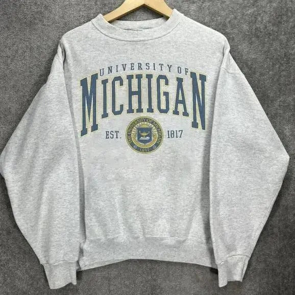 Vintage University Michigan Classic Cotton Off White - Adult & Kids T-Shirts, Sweatshirts & Hoodies apparel design preview 1