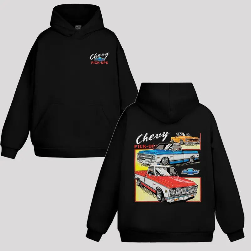 Vintage 2 Sides Chevy Classic Pick Ups Obs Cotton Old - Adult & Kids T-Shirts, Sweatshirts & Hoodies apparel design preview 1