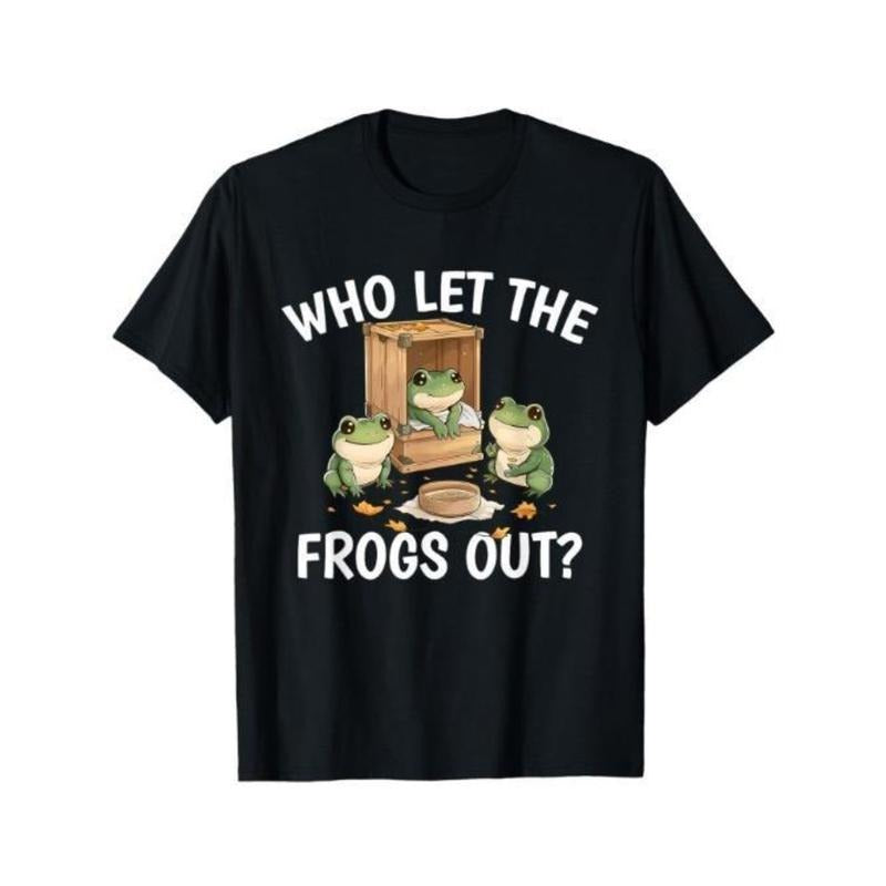 Vintage Who Let Frogs Out? Kawaii Frog Lovers - Adult & Kids T-Shirts, Sweatshirts & Hoodies apparel design preview 1