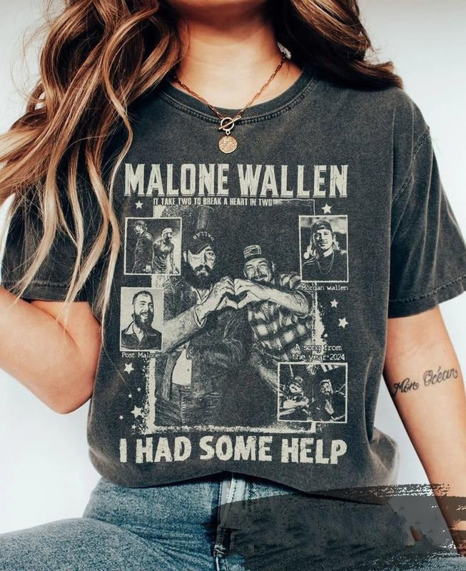Vintage Y2k I Had Some Help Country Music Post Wallen - Adult & Kids T-Shirts, Sweatshirts & Hoodies apparel design preview 1
