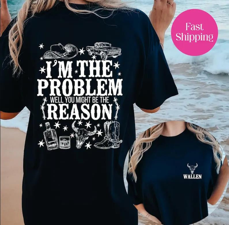 Vintyage Im Problem One Book Didnt Country Music - Adult & Kids T-Shirts, Sweatshirts & Hoodies apparel design preview 1