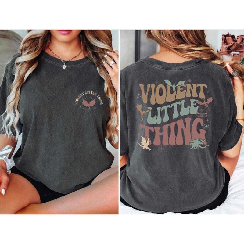 Violent Little Thing 2 Sided Fourth Wing Dragon Rider - Adult & Kids T-Shirts, Sweatshirts & Hoodies apparel design preview 1