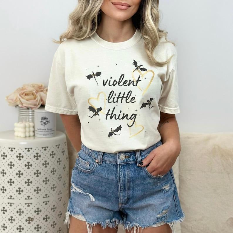 Violent Little Thing Bookish Dragon Booktok Fandom - Adult & Kids T-Shirts, Sweatshirts & Hoodies apparel design preview 1