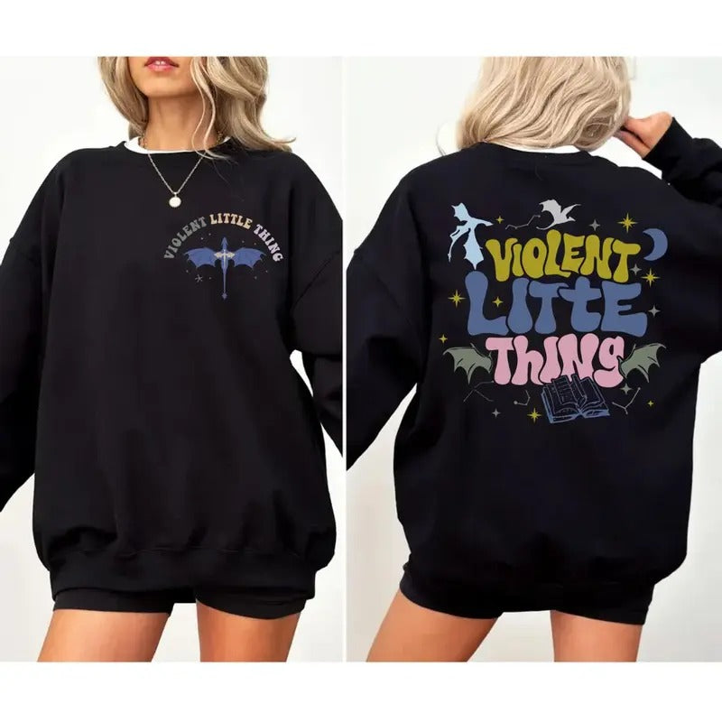 Violent Little Thing Fantasy Books Fourth Wing - Adult & Kids T-Shirts, Sweatshirts & Hoodies apparel design preview 1