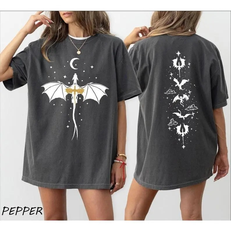 Violet Sorrengail Two Sided Tairn Back Tattoo Fourth - Adult & Kids T-Shirts, Sweatshirts & Hoodies apparel design preview 1