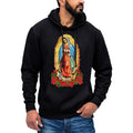 Virgen De Guadalupe Black Cotton Print Hooded - Adult & Kids T-Shirts, Sweatshirts & Hoodies apparel design preview 1