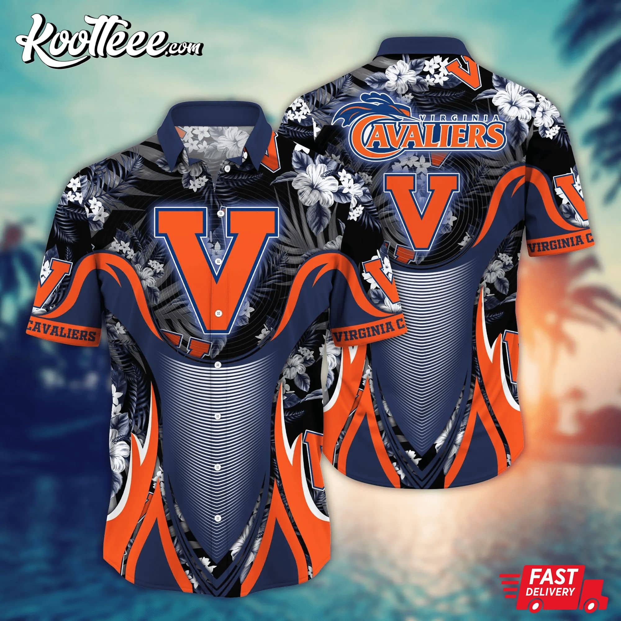Virginia Cavaliers Football Hawaiian - Adult & Kids T-Shirts, Sweatshirts & Hoodies apparel design preview 1