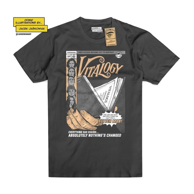 Vitalogy '94 Comic Book Trending Movie Vintage 90s - Adult & Kids T-Shirts, Sweatshirts & Hoodies apparel design preview 1