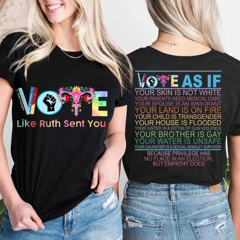 Vote As If Like Ruth Sent Your Sarcastic Classic - Adult & Kids T-Shirts, Sweatshirts & Hoodies apparel design preview 1