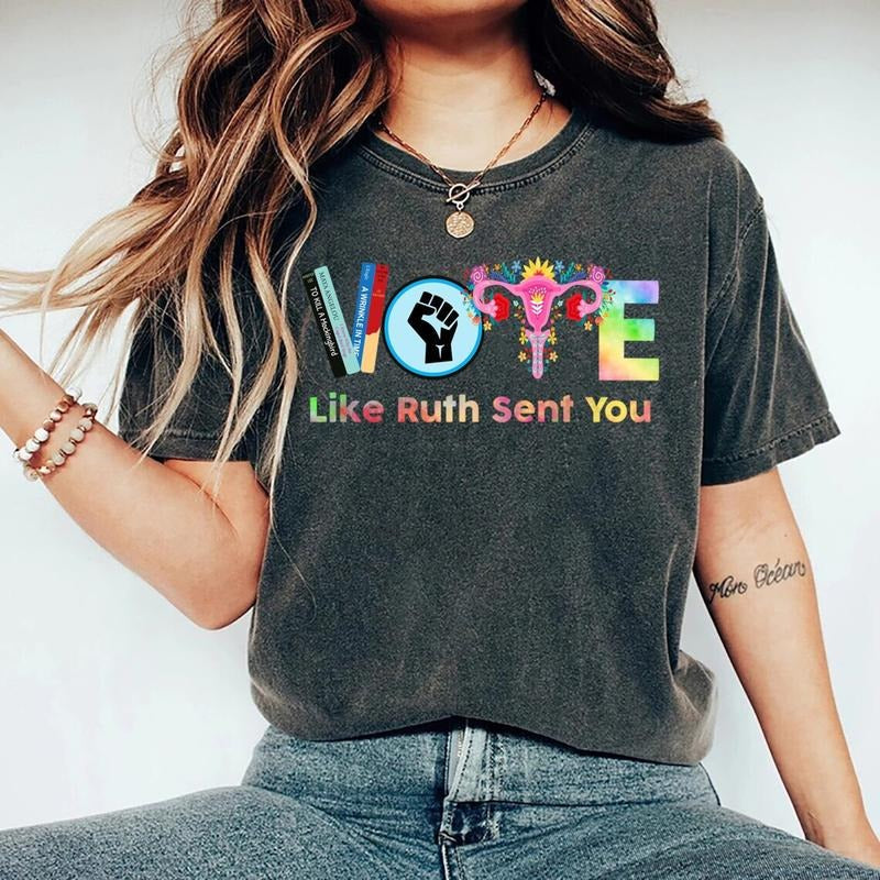 Vote Like Ruth Sent You Election 2024 Bader Ginsburg - Adult & Kids T-Shirts, Sweatshirts & Hoodies apparel design preview 1