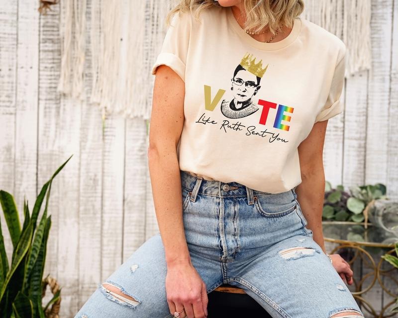 Vote Like Ruth Sent You Electiion 2024 Bader Ginsburg - Adult & Kids T-Shirts, Sweatshirts & Hoodies apparel design preview 1
