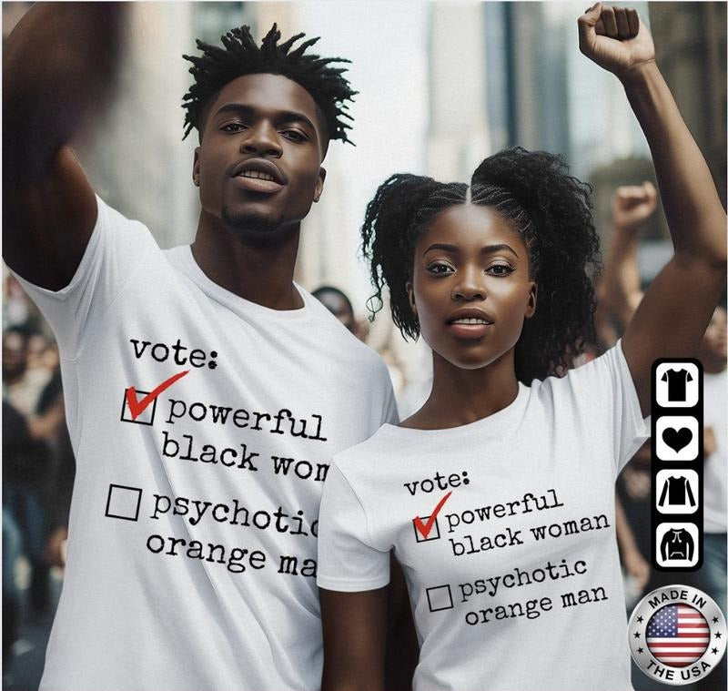 Vote Powerful Black Kamala People Full Sizes Colors - Adult & Kids T-Shirts, Sweatshirts & Hoodies apparel design preview 1