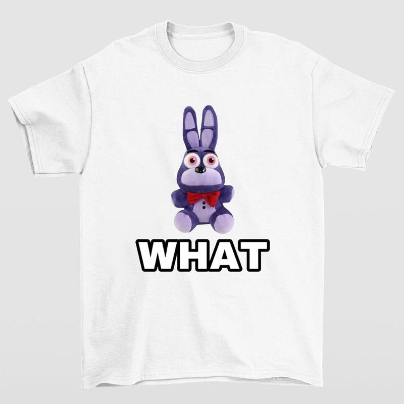 WHAT Ironic Funny FNAF Bonnie Plush Meme Highlighting - Adult & Kids T-Shirts, Sweatshirts & Hoodies apparel design preview 1