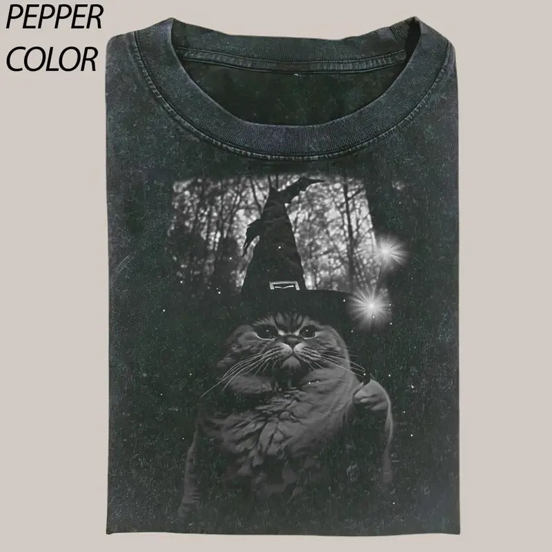 WIZARD CAT Vintage Meme Cringe Funny Dumb Movie - Adult & Kids T-Shirts, Sweatshirts & Hoodies apparel design preview 1