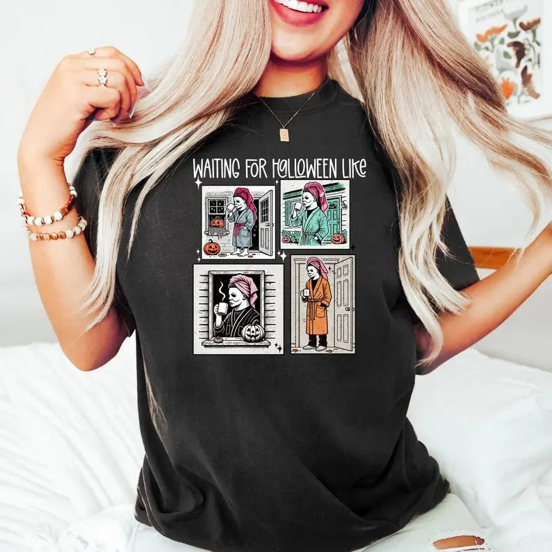 Waiting Halloween Like Funny Horror Happy Festive - Adult & Kids T-Shirts, Sweatshirts & Hoodies apparel design preview 1