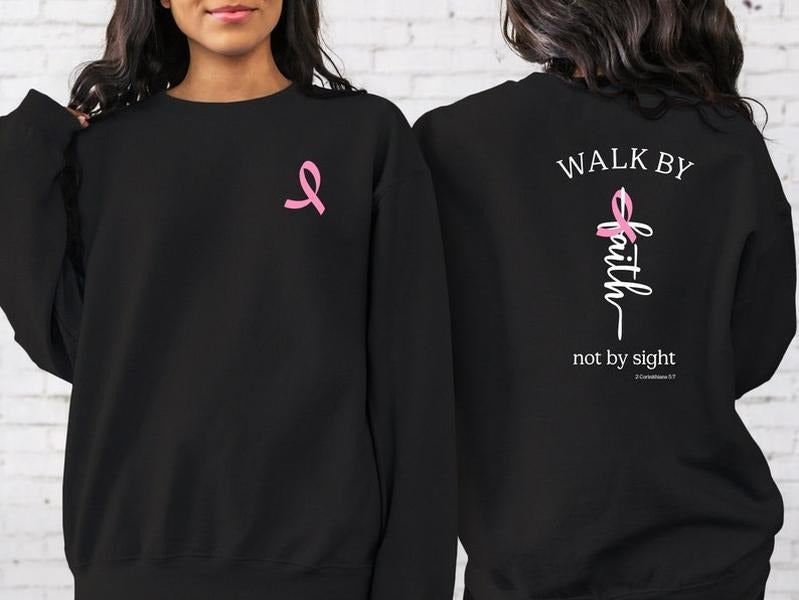 Walk Faith Cancer Survivor Breast Awareness Cotton - Adult & Kids T-Shirts, Sweatshirts & Hoodies apparel design preview 1