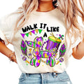 Walk Like Dog Mardi Gras Retro Fleur De Lis Louisiana - Adult & Kids T-Shirts, Sweatshirts & Hoodies apparel design preview 1