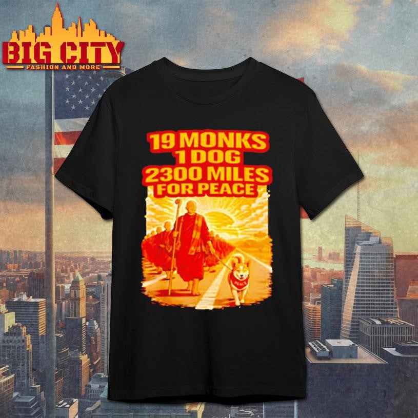 Walk for peace buddhist monks inspirational journey - Adult & Kids T-Shirts, Sweatshirts & Hoodies apparel design preview 1