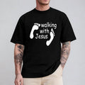 Walking Jesus Pure Cotton Casual Crew Neck Short - Adult & Kids T-Shirts, Sweatshirts & Hoodies apparel design preview 1