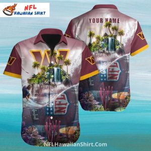 Washington Commanders Hawaiian With Island And - Adult & Kids T-Shirts, Sweatshirts & Hoodies apparel design preview 1