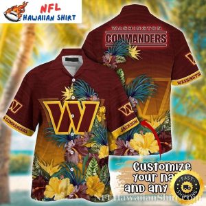 Washington Commanders Palm And Hibiscus Tropical - Adult & Kids T-Shirts, Sweatshirts & Hoodies apparel design preview 1