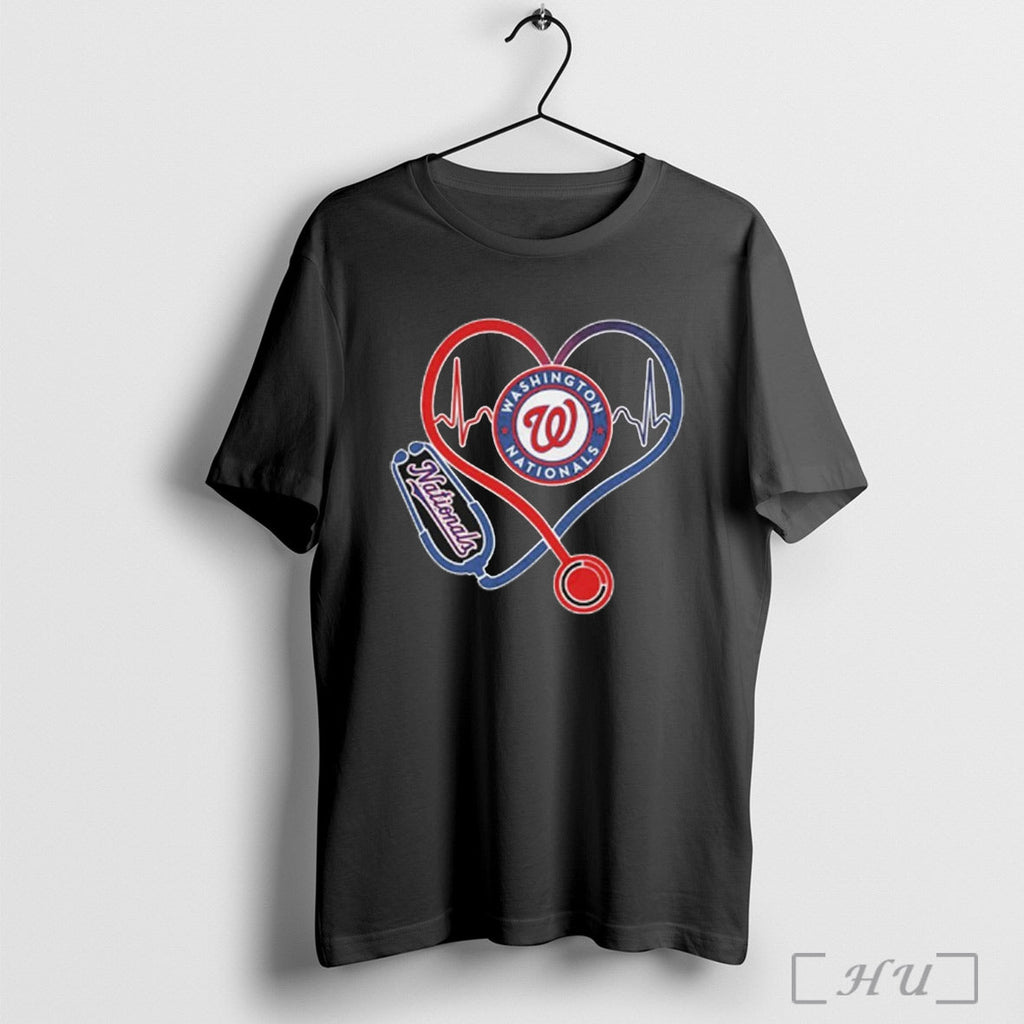 Washington Nationals Caring Hearts Nurses - Adult & Kids T-Shirts, Sweatshirts & Hoodies apparel design preview 1