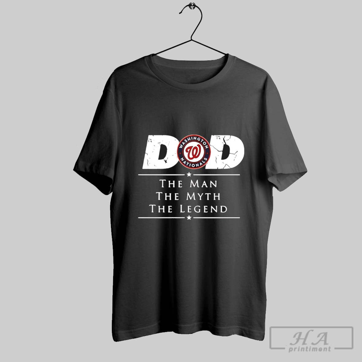 Washington Nationals Dad The Man Myth Legend - Adult & Kids T-Shirts, Sweatshirts & Hoodies apparel design preview 1
