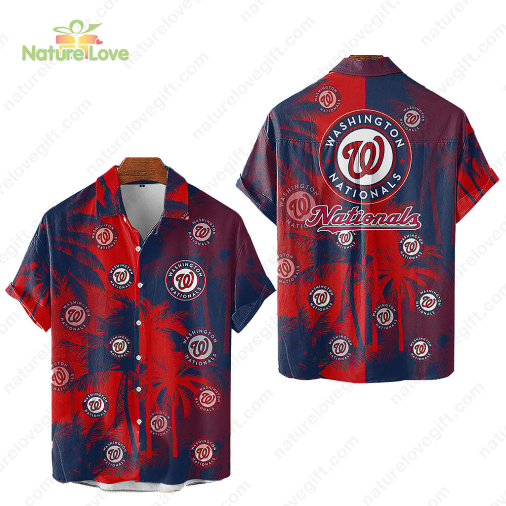 Washington Nationals Tropical Palm Trees MLB Hawaiian - Adult & Kids T-Shirts, Sweatshirts & Hoodies apparel design preview 1