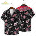 Washington Nationals Tropical Palms MLB Black - Adult & Kids T-Shirts, Sweatshirts & Hoodies apparel design preview 1
