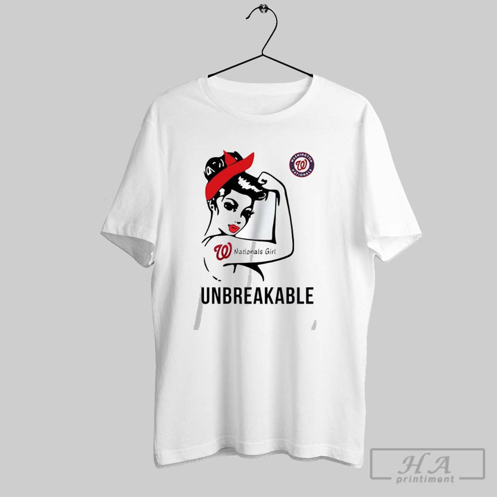Washington Nationals Strong Girl Unbreakable - Adult & Kids T-Shirts, Sweatshirts & Hoodies apparel design preview 1