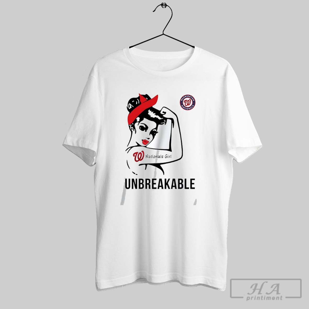 Washington Nationals Strong Girl Unbreakable - Adult & Kids T-Shirts, Sweatshirts & Hoodies apparel design preview 1