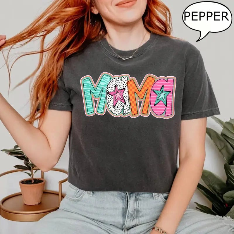 Watercolor Mama Star New Mom Top Womenwear - Adult & Kids T-Shirts, Sweatshirts & Hoodies apparel design preview 1
