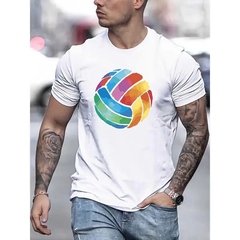 Watercolor Volleyball Illustration Print Cotton - Adult & Kids T-Shirts, Sweatshirts & Hoodies apparel design preview 1