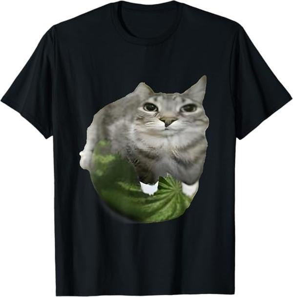 Watermelon Cat Silly Meme - Adult & Kids T-Shirts, Sweatshirts & Hoodies apparel design preview 1