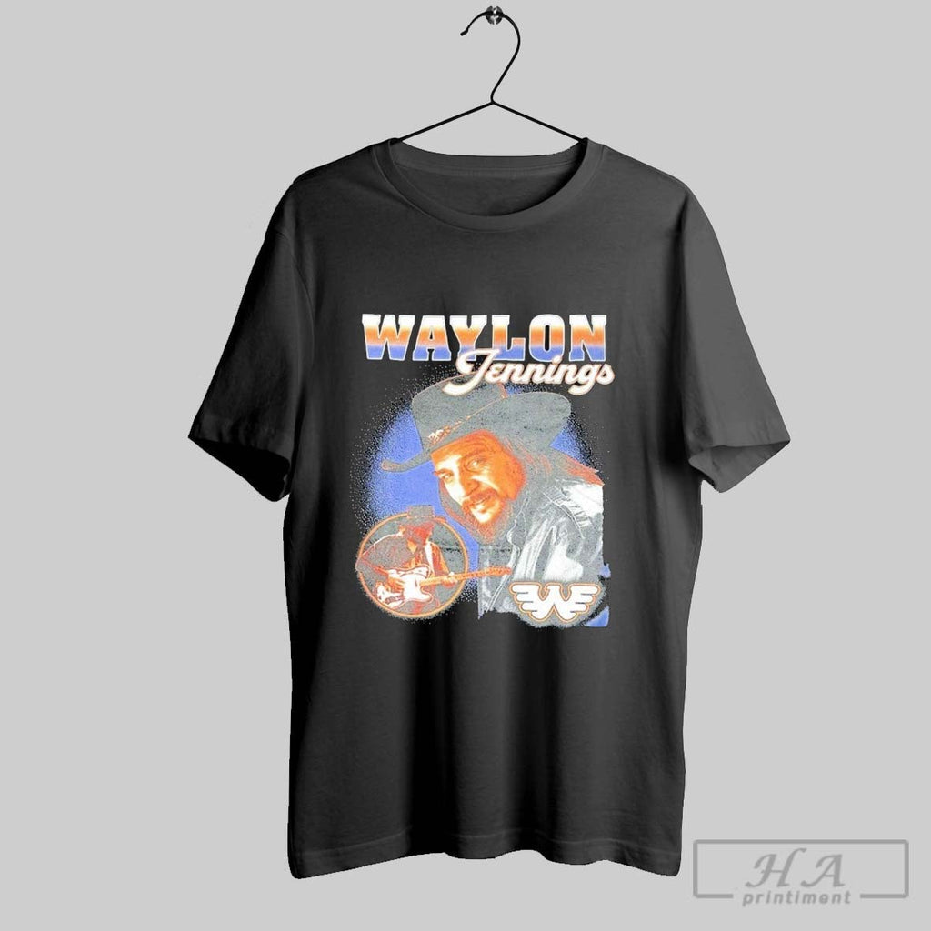 Waylon Jennings Double Pic - Adult & Kids T-Shirts, Sweatshirts & Hoodies apparel design preview 1