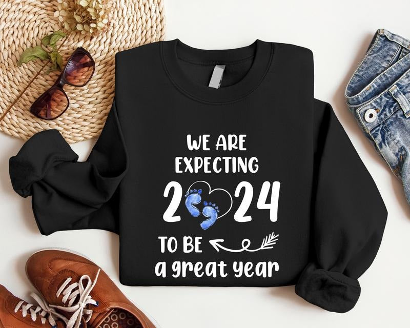 We Are Expecting 2024 Be Great Year Pregnancy - Adult & Kids T-Shirts, Sweatshirts & Hoodies apparel design preview 1