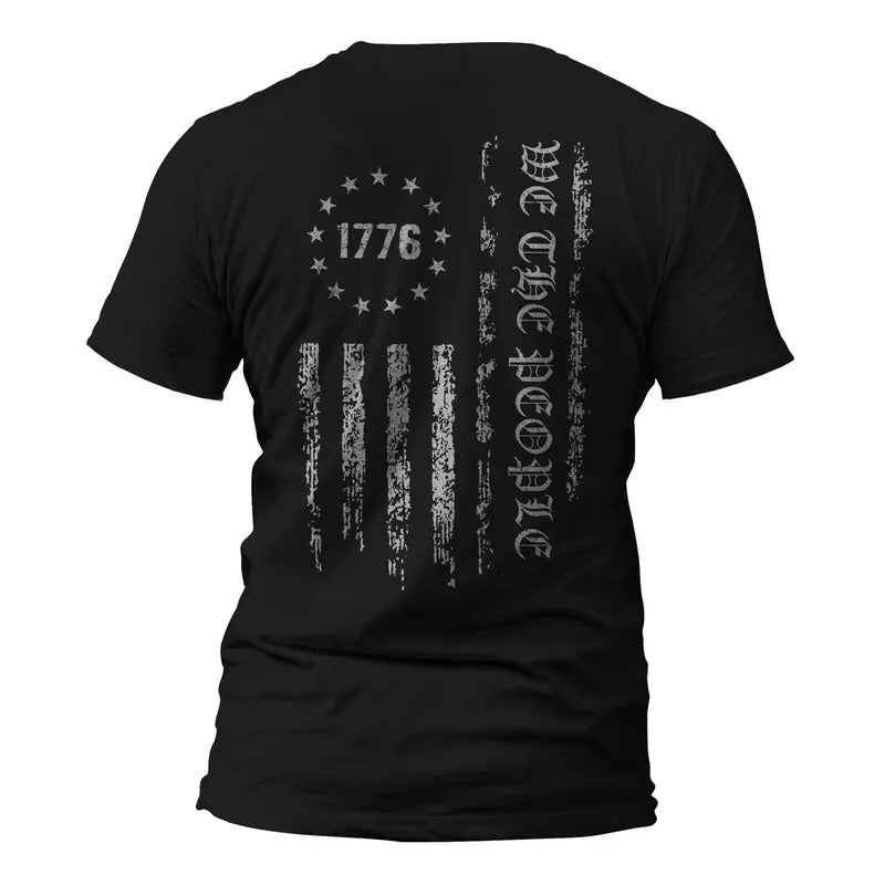 We People 1776 USA Distressed Flag Back Print - Adult & Kids T-Shirts, Sweatshirts & Hoodies apparel design preview 1