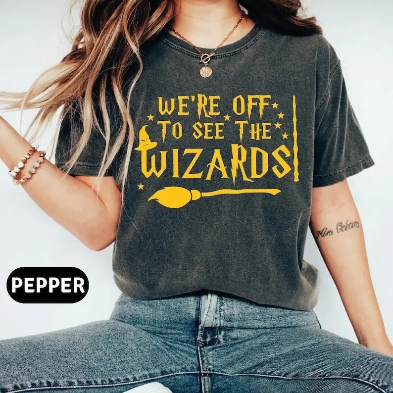We'Re Off See Wizard Comfort Colors Magical Castle - Adult & Kids T-Shirts, Sweatshirts & Hoodies apparel design preview 1