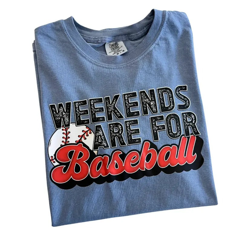 Weekends Are Baseball Comfort Colors - Adult & Kids T-Shirts, Sweatshirts & Hoodies apparel design preview 1