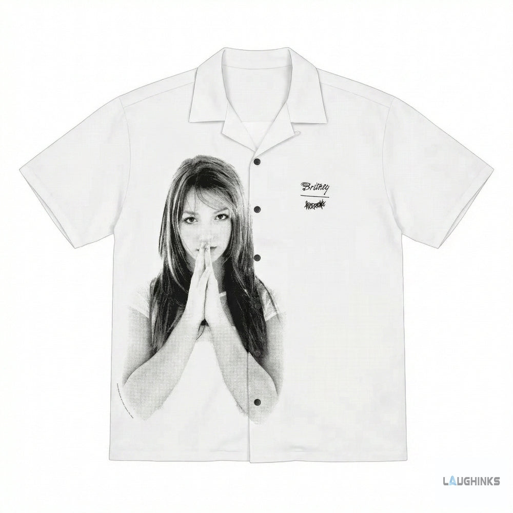 Welcome X Britney Spears Praying Hands Aop Hawaiian - Adult & Kids T-Shirts, Sweatshirts & Hoodies apparel design preview 1