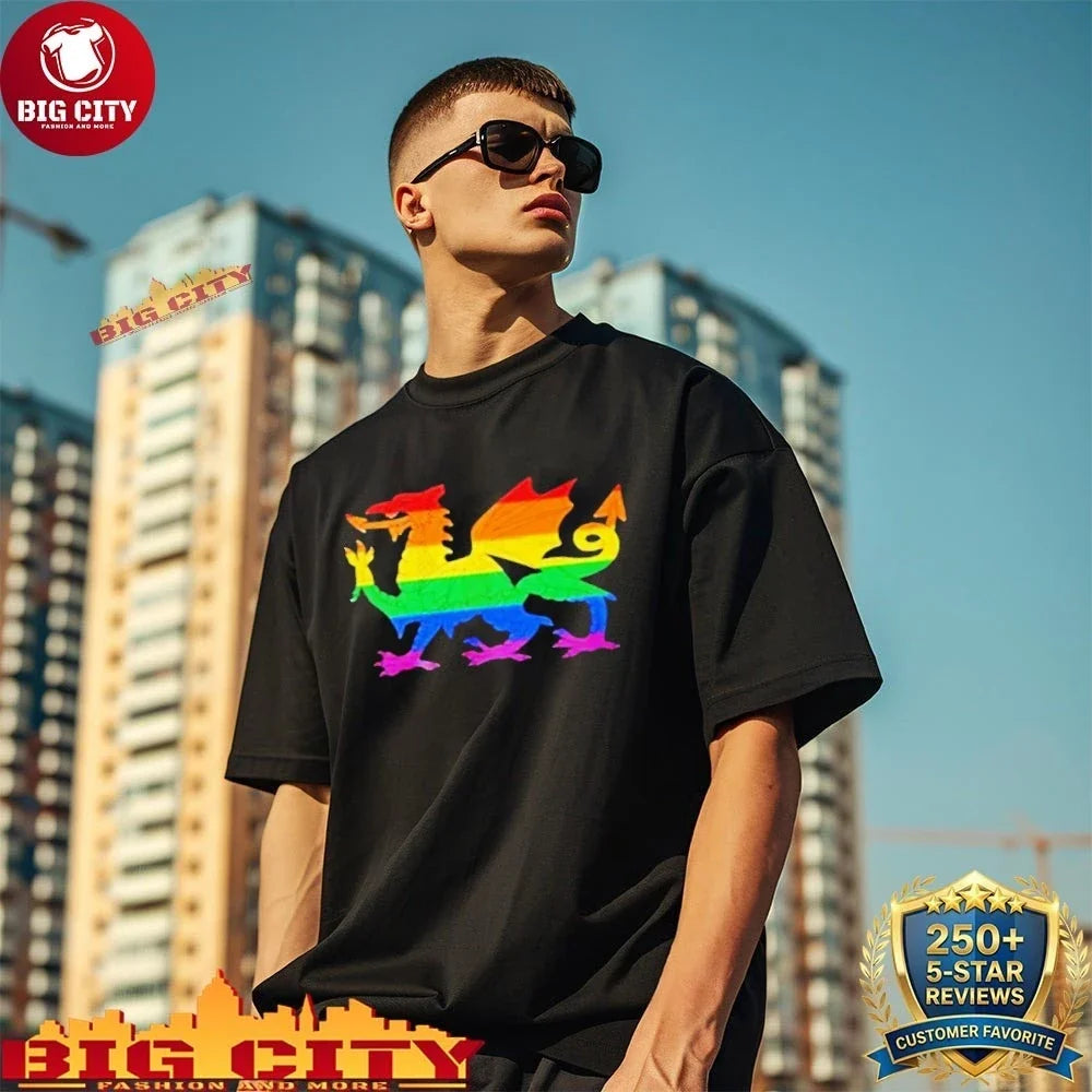 Welsh Pride Rainbow Dragon Essential - Adult & Kids T-Shirts, Sweatshirts & Hoodies apparel design preview 1