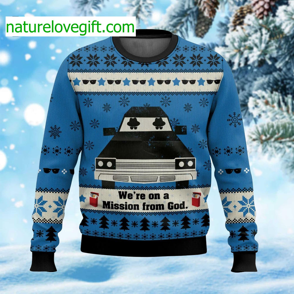 We’re On A Mission From God Ugly Christmas Sweater - Holiday Gift product image