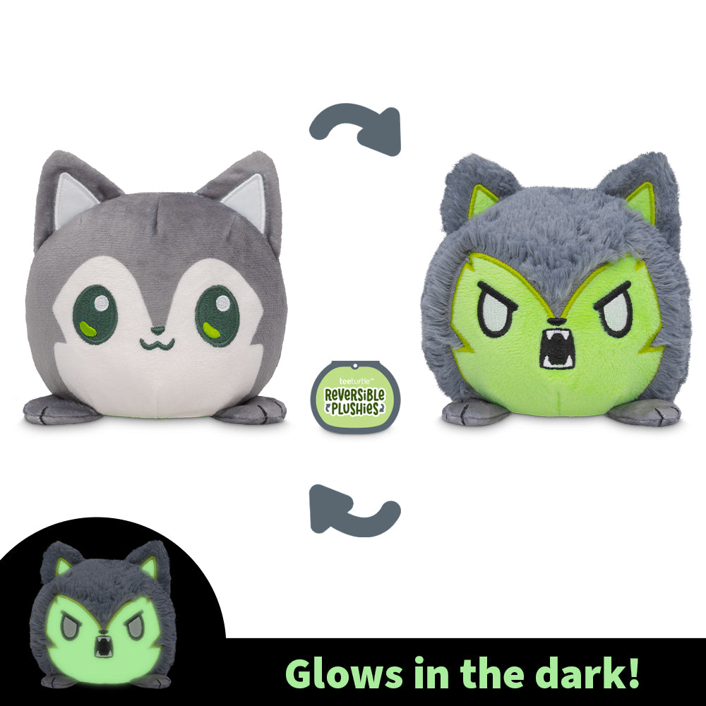 Halloween Wolf Werewolf 4" Reversible Plushie (Glow) - Adult & Kids T-Shirts, Sweatshirts & Hoodies apparel design preview 1