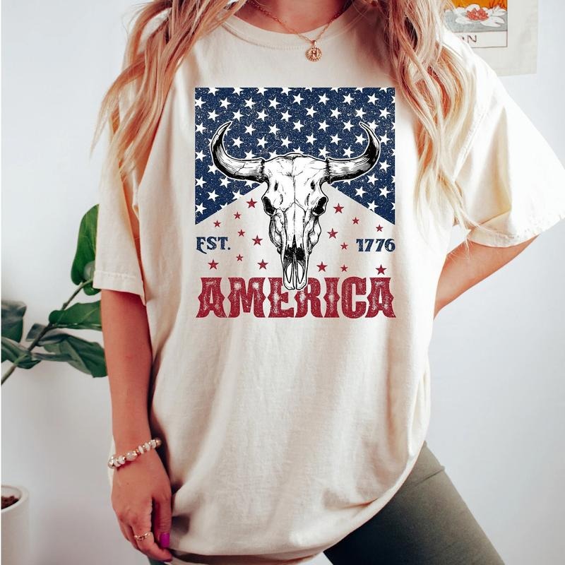 Western 4th July Make America Cowboy Again Patriotic - Adult & Kids T-Shirts, Sweatshirts & Hoodies apparel design preview 1