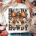 Western Cowgirl Howdy Brown Leather Bow Mama - Adult & Kids T-Shirts, Sweatshirts & Hoodies apparel design preview 1