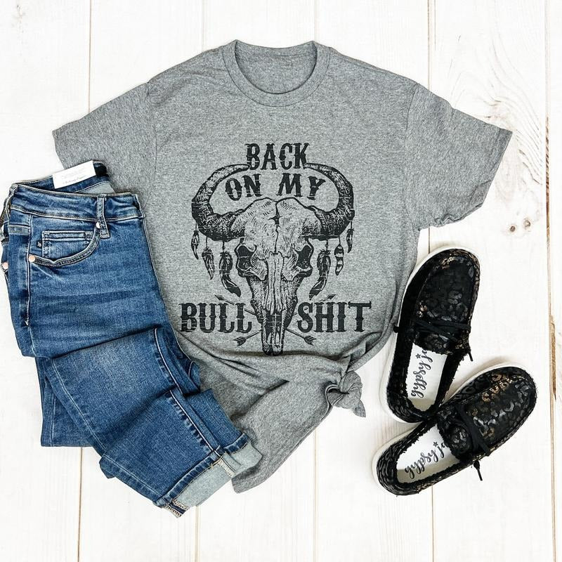 Western Fit Polyester Cotton Top Bull Skull - Adult & Kids T-Shirts, Sweatshirts & Hoodies apparel design preview 1