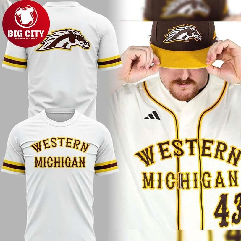 Western Michigan Broncos 2026 Baseball Throwback Two - Adult & Kids T-Shirts, Sweatshirts & Hoodies apparel design preview 1